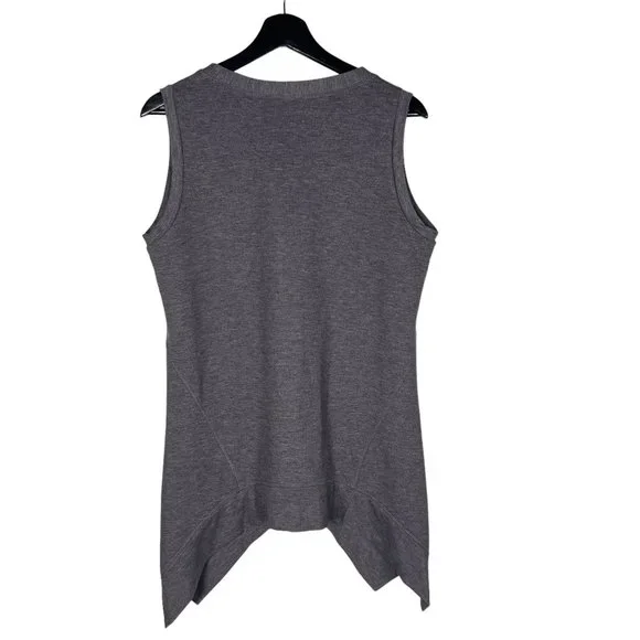 LOGO Lounge Purple Grey Sharkbite Button Up Sleeveless Top Medium - Picture 2 of 6